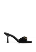 Zen Collection Buckle Detail Mule High Heeled Sandals, Black image