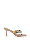 Zen Collection Acrylic Bead Mule High Heeled Sandals, Taupe image