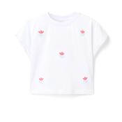 Zippy Girl Tulip Short Sleeve Cropped Tee, Cream