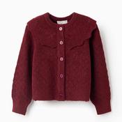 Zippy Girls Knit Long Sleeve Cardigan, Wine