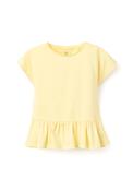 Zippy Girl Short Sleeve Peplum Tee, Yellow image