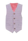 1880 Club Boys Doyle 55146 Check Waistcoat, Dusty Pink image