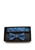 1880 Club Print Bowtie and Pocket Square Set, Blue image