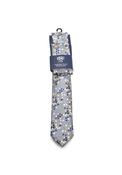 1880 Club Floral Print Handmade Tie and Pocket Square, Grey image