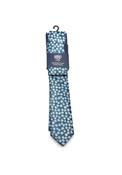 1880 Club Floral Print Handmade Tie and Pocket Square, Blue image