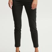 Fransa Slim Leg Cropped Trousers, Black