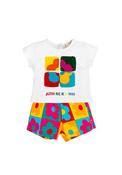Agatha Ruiz De La Prada Girl Tee and Short Set, White Multi image