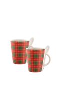 Aynsley Tartan Hot Chocolate Mug &amp; Spoon Set of 2 image