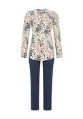 Ringella Leopard Button Through Pyjama Set, Navy