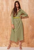 Setre Patterned Belted Maxi Shirt Dress, Green Multi image