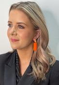 Seventy1 Rectangle Drop Charm Earrings, Orange image