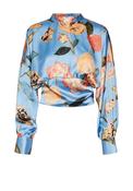 Vero Moda Renee Crop Print Satin Top, Little Boy Blue image