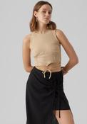 Vero Moda Camma Tie Waist Crop Top, Irish Cream image