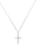 Absolute Kids Crystal Cluster Cross Necklace, Silver image