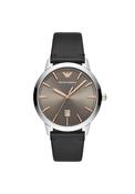 Emporio Armani Mens Ruggero Watch, Silver, Brass &amp; Black