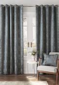 Ashley Wilde Wilstone Fully Lined Blackout Eyelet Curtains, Midnight image