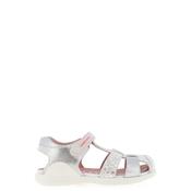 Biomechanics Baby Girls Metallic Velcro Closed Toe Sandals, Silver