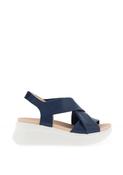 CallagHan Womens Llana Wedge Sandal, Navy image