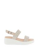 CallagHan Womens Bera Chain Wedge Sandal, Sand image