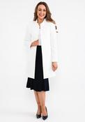 Christina Felix Swarovski Shoulder Mid Length Coat, White image