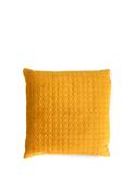 Fullshire Feather Filled Velvet Cushion with Circle Detailing, Saffron image