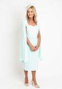 Claudia C Monet Chiffon Sleeve Midi Dress, Mint image