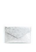 Pomares Shimmer Envelope Clutch Bag, Silver image