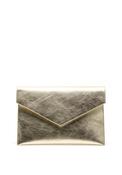 Pomares Metallic Envelope Clutch Bag, Gold image
