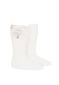 Condor Knee Socks With Side Bow, Ivory image