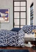 DKNY Modern Geo Duvet Cover Set, Navy image