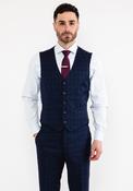 Douglas Romelo Check Waistcoat, Navy image