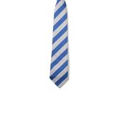 Elasticated Blue and Grey Stripe Kids School Tie