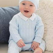 Emile Et Rose Ronnie Knit Babygrow and Hat Set, Blue image