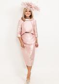 Fely Campo Metallic Leaf Dress &amp; Jacket, Rose Pink