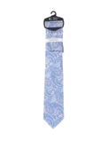 Fletchers Gallery Paisley Print Tie &amp; Pocket Square Set, Day Blue image