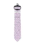 Fletchers Gallery Spring Floral Tie &amp; Pocket Square Set, Lilac image