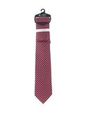 Fletchers Gallery Medallion Print Tie &amp; Pocket Square Set, Red image