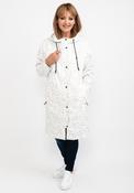 Frandsen Water Resistant Long Raincoat, White &amp; Beige image