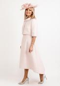 Gabriela Sanchez Shimmer Embossed Floral Dress &amp; Bolero, Rose Pink image