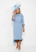 Gabriela Sanchez Detailed Fishtail Midi Dress, Dusty Blue image