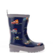 Hatley Boys Big Rigs Shiny Rain Boots, Navy image
