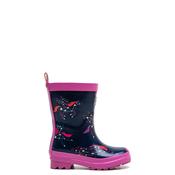 Hatley Girls Pegasus Constellations Shiny Rain Boots- Size Infant 30, Navy image