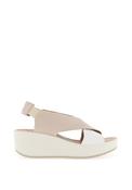 Igi &amp; Co Leather Cross Over Strap Platform Sandals, Nude image