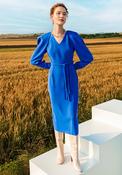 Kameya Statement Shoulder Midi Dress, Sapphire image