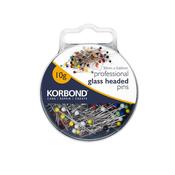 Korbond Professional Glass Headed Pins, Multicoloured image