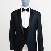Remus Uomo Torelli 3 Piece Tuxedo Suit, Black image
