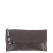 Le Babe Suede Shimmer Clutch Bag, Grey image