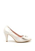 Le Babe Shimmering Suede Bow Court Shoes, Silver image