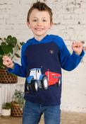 Little Lighthouse Boys Jack Tractor and Tank Hoodie, Blue image