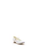 Little People Floral Embellished Satin Communion Shoes, White image